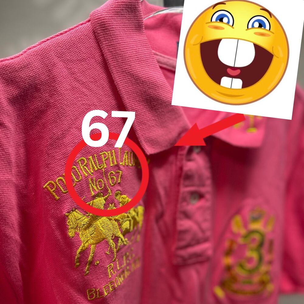 Polo Ralph Lauren Pink Crest Embroidered Polo Shirt Big Pony Size L